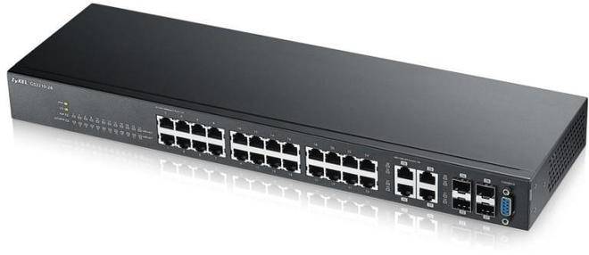 Суич ZYXEL GS2210-24, 24 портов управляем L2, Gigabit, за монтаж в шкаф