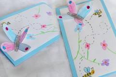 Пеперуда от хартия за 3D декорация на картичка