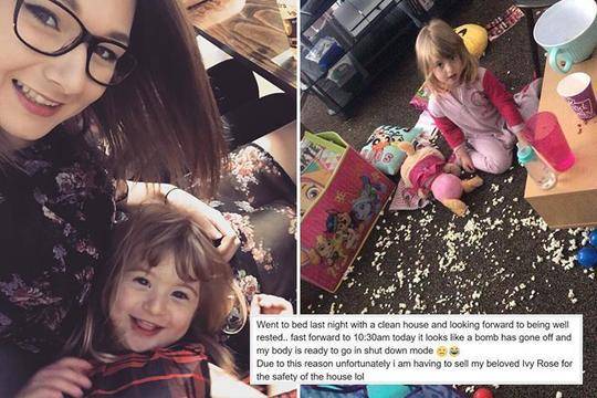 Майка пусна за продажба 3-годишната си дъщеря, защото е „изморена да почиства“ след момичето (СНИМКИ)