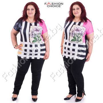 Цветна дамска макси блуза с шикозен принт