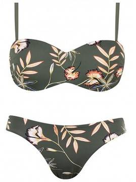 Дамски бански от две части B8136 зелен бриджитка