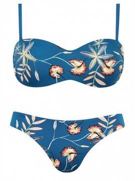 Дамски бански от две части D8136 син бриджитка