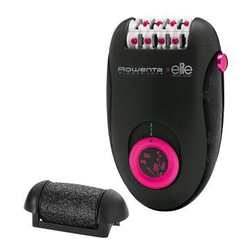 Епилатор Rowenta EP2812F0 Flower Love Elite, 24 пинсети, Абразивен накрайник, 2 скорости, Черен