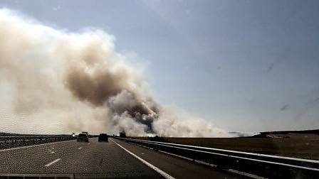 Част от АМ „Тракия” към морето е затворена заради пожар