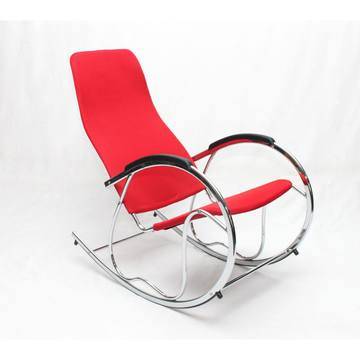 Градински люлеещ стол Antonio Milano, BENNY, Мембранова дамаска, Хром, Червен