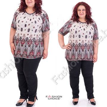 Стилна дамска макси блуза с щампа на цветя