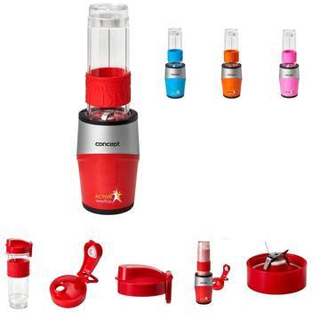 Мини блендер Concept SM-3382, 500 W, Smoothie, Контейнер 570 мл, Без BPA, Червен