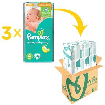 Пелени Pampers Active Baby BOX 4, 8-14 кг, 174 броя