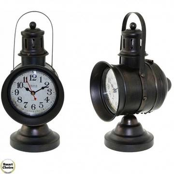 Настолен метален часовник „Старинен фенер“ 30 см – модел 72-6277