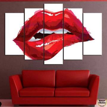 Декоративно пано за стена от 5 части „Червени устни“ – HD-772