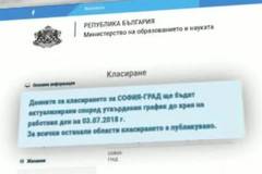 Скандал в МОН с резултатите от първо класиране седмокласниците