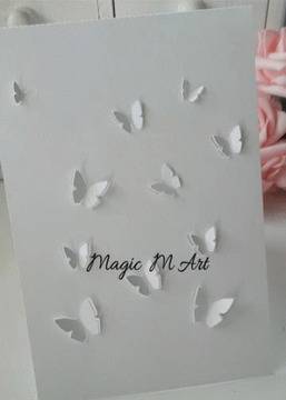 Сватбена покана 3D в бяло 1065