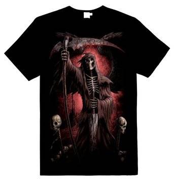 Невероятна тениска със скелет и черепи
