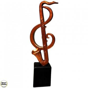 Декоративна абстрактна статуетка пластика – „Саксофон сол ключ“ – 37 см