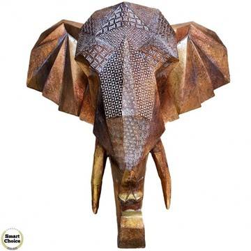 Декорация за стена от полирезин глава на слон – 39 см. Модел – 81-6418