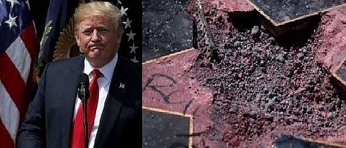 Вандал унищожи звездата на Тръмп на Алеята на славата