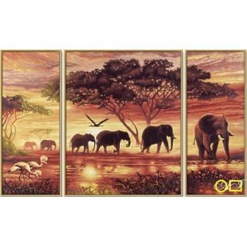 Елмазено пано СЛОНОВЕ В САВАНАТА