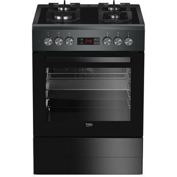 Комбинирана готварска печка Beko FSM65330DAS, 4 нагревателни зони, Ел. запалване, Мултифункционална ел. фурна, 8 функции, 60…
