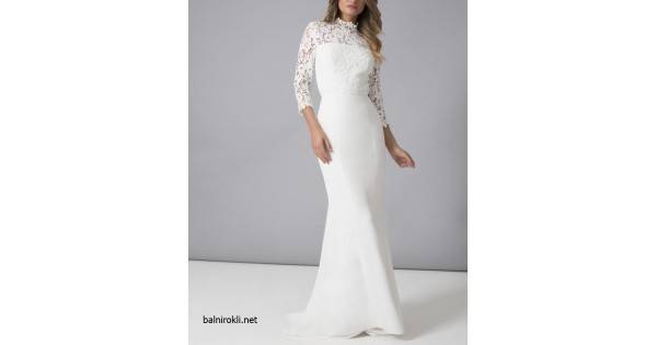 Бяла Дълга Луксозна Рокля Дантела