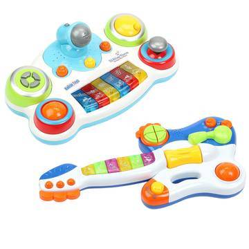 Комплект бебешки играчки M-Toys, Китара и DJ комплект със светлини и звуци KSRW-1815, 5 кг,