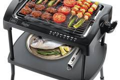 Електрическа скара на стойка ZEPHYR ZP 1015 K, 2000W, Тавичка за мазнина, Регулируем термостат с 5 степени, Черен