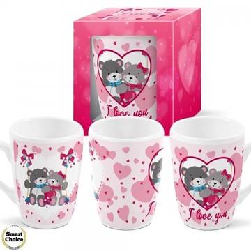 Романтична чаша в цветна кутия с влюбени мечета „I love you“. Модел A-5018