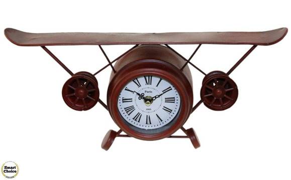 Настолен метален часовник „Ретро самолет“ 41 см – модел 72-6278