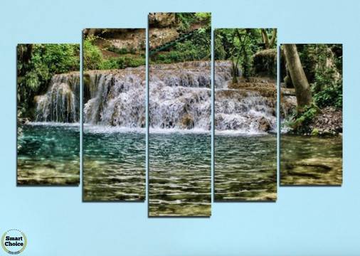 Декоративно пано за стена от 5 части с Крушунските водопади – HD-581