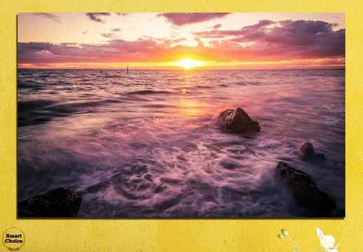 Картина пано за стена от 1 част с носталгичен морски залез – HD-371-1