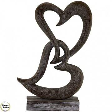 Статуетка – декорация от дърво „Сърца – Завинаги заедно“ – 32 см. Модел – 81-6674