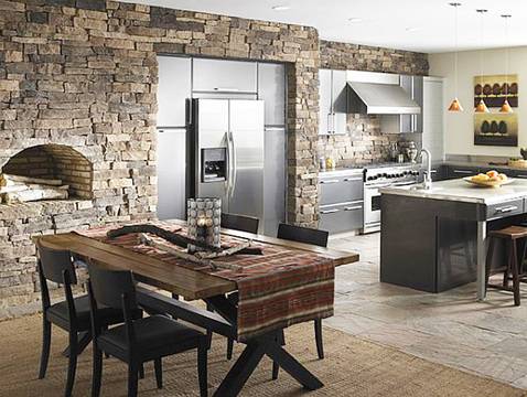 Как да преобразите кухнята си с каменна стена