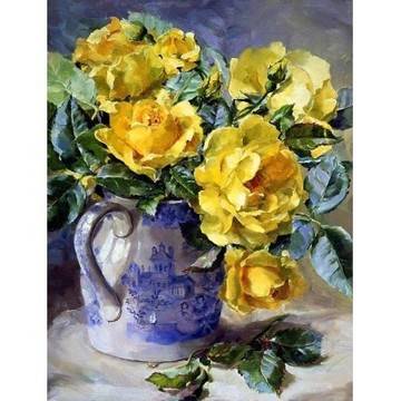 Елмазен гоблен Жълти рози