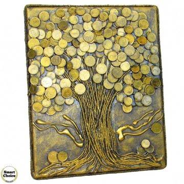 Сувенир – Пано декорация за стена „Дървото на парите“ – 30 см. Модел DM-9027