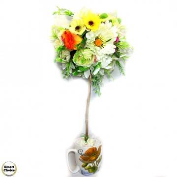 Сувенир – Цветно дърво – топиар „Лятно настроение“ – 50 см. Модел DM-9024