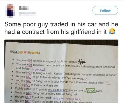 Гаджето му даде списък с 22 правила и сега всички го съветват да я напусне