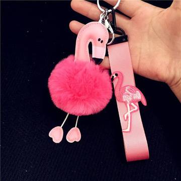 Flamingo висулка ключодържател за кола, ключодържател, сладко допълнение към дамска чанта