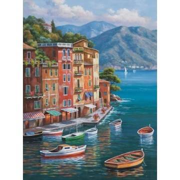 Диамантен гоблен Китно градче край морето