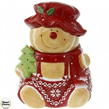 Коледна купа за сладки с капак 22 см. „Коледно мече“. Модел 22-6455