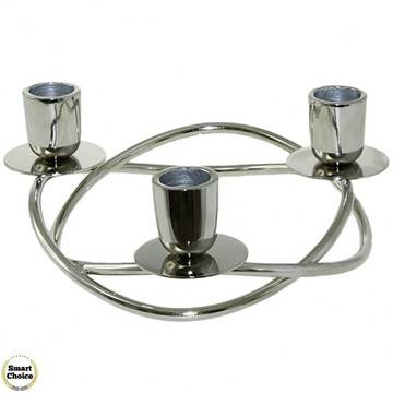 Алуминиев свещник за три свещи „Жироскоп“ 21 см – модел 80-6696