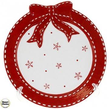 Коледно плато 26 см. „Снежинки“ кръгло. Модел 22-6619