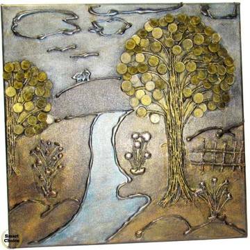 Сувенир – Пано декорация за стена „Селска рекичка“ – 40 см. Модел DM-9028