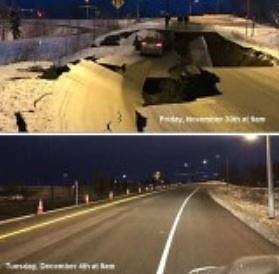 В Аляска: Чисто нов път само 4 дни след земетересението от 7 по Рихтер (ВИДЕО)