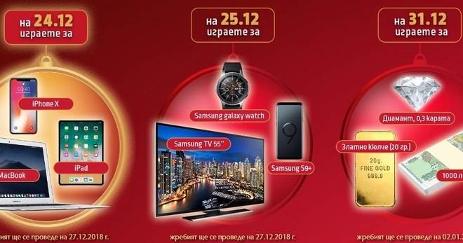 Спечелете кюлче злато, 1000 лв., диамант, телевизор, телефони и още награди