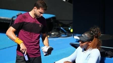 Григор и Серина се събраха на корта в Мелбърн (СНИМКИ)