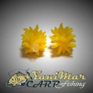 Изкуствени червеи pop up букет – жълти, Pop Up силиконови червеи, изкуствена стръв за риболов и монтаж на косъм
