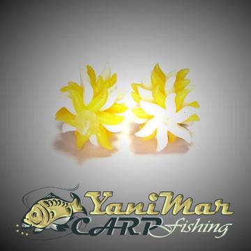 Изкуствени червеи pop up букет бели – жълти, Pop Up силиконови червеи, изкуствена стръв за риболов и монтаж на косъм