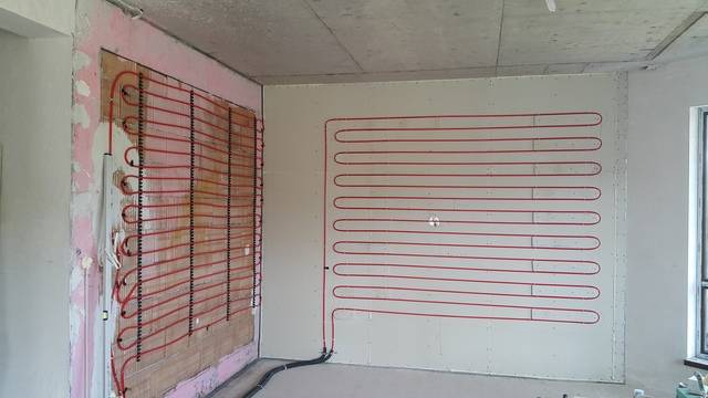 Мазилки върху стенно охлаждане /отопление