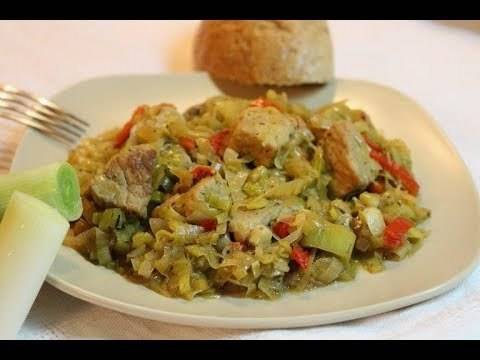 Свинско месо с праз лук