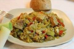 Свинско месо с праз лук