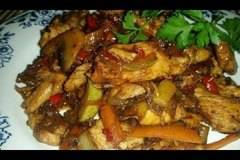 Пиле със зеленчуци по китайски